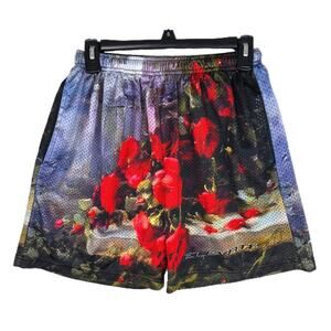 Elevate Rose AOP Basketball Mesh Shorts Size Medium Streetwear